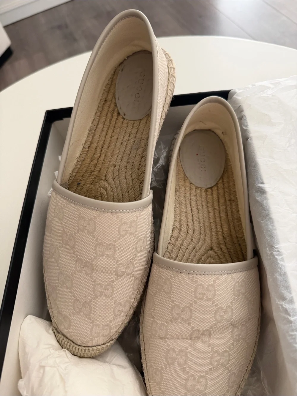 Gucci Beige GG Canvas Espadrilles